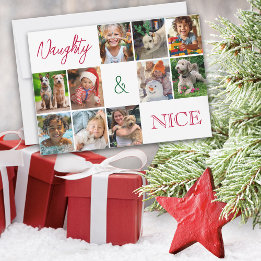 Cartão De Festividades Natal da Colagem Multifotográfica Minimalista Mode