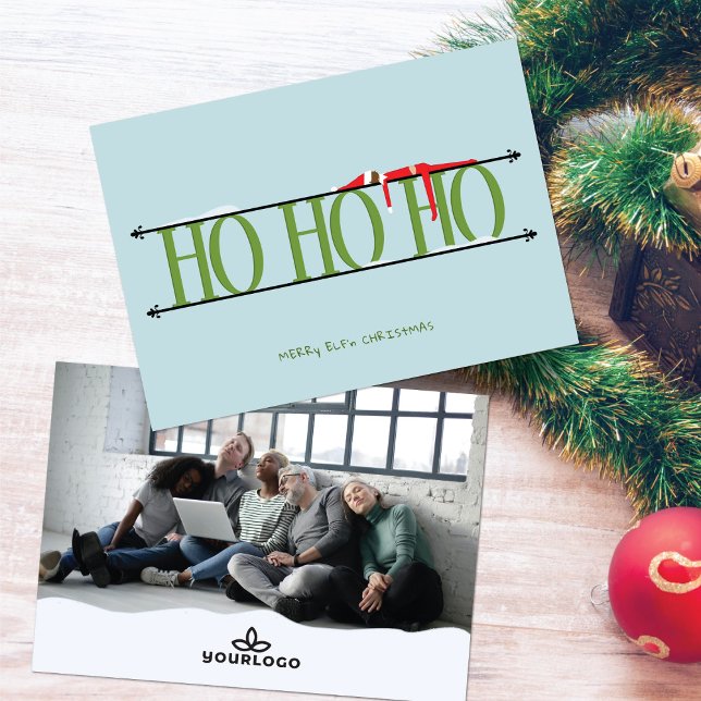 Cartão De Festividades Natal da Companhia Verde e Elf Azul Shenanigans (Criador carregado)