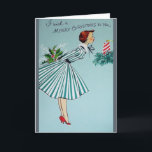 Cartão De Festividades Natal da dona de casa dos anos 50 do vintage<br><div class="desc">Para esse dom moderno do meio século.</div>