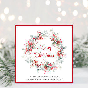Cartão De Festividades Natal da Elegante Business Wreath Corporate