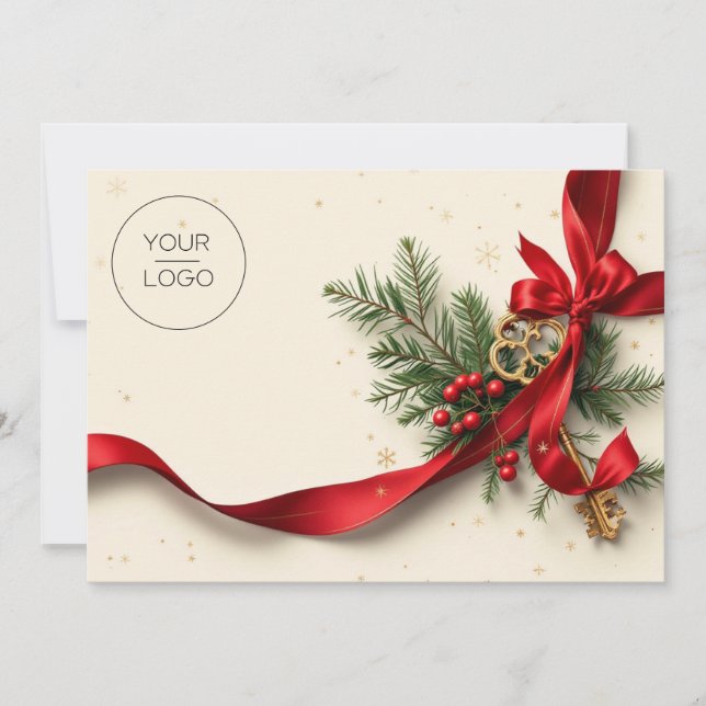 Cartão De Festividades Natal da Equipe Imobiliária Profissional (Frente)