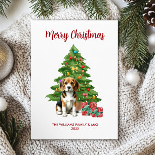 Cartão De Festividades Natal da família Beagle Dog