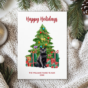 Cartão De Festividades Natal da família Black Cat