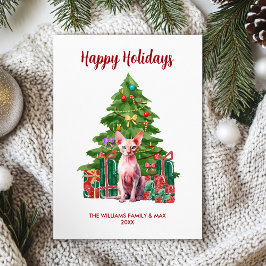 Cartão De Festividades Natal da família Cat Sphynx
