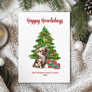 Cartão De Festividades Natal da família Chihuahua Dog