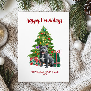 Cartão De Festividades Natal da família de cães de Pitbull