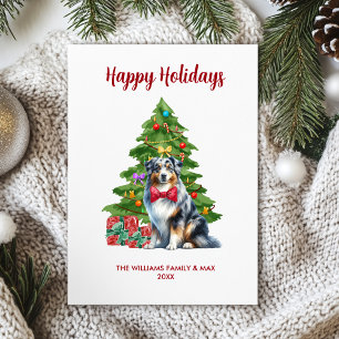 Cartão De Festividades Natal da família de cães pastores australiana