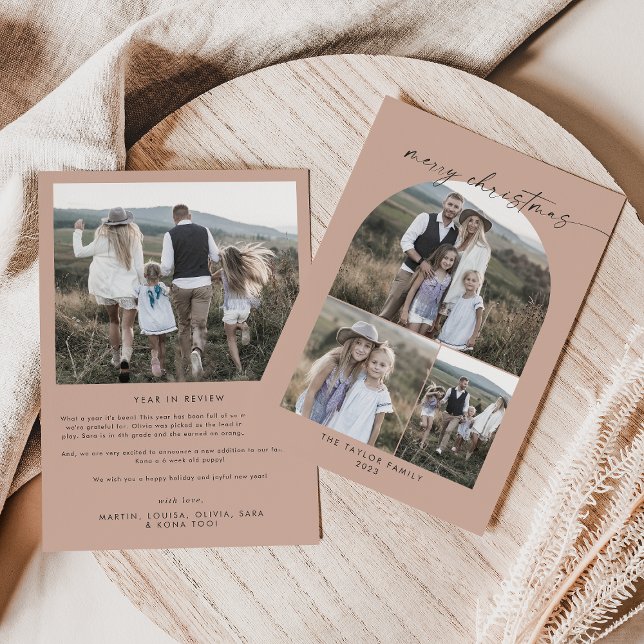 Cartão De Festividades Natal da Família de Colagem de Fotos do Salmão de  (Criador carregado)