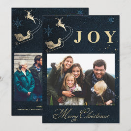 Cartão De Festividades Natal da Família de Fotos do Céu Azul do Marinho D