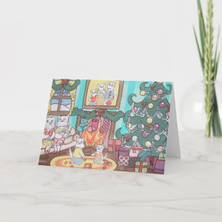 Cartão De Festividades Natal da família do westie