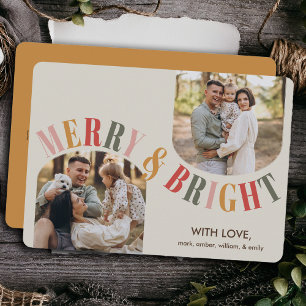 Cartão De Festividades Natal da família feliz e Brilhante
