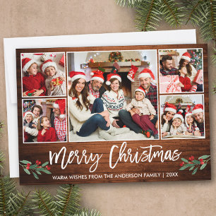 Cartão De Festividades Natal da Família Fotográfica do Escoteiro Modern