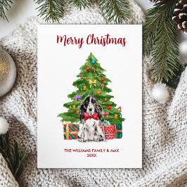 Cartão De Festividades Natal da família inglesa Spaniel Dog