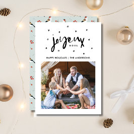 Cartão De Festividades Natal da família Joyeux Noel Boho Bird