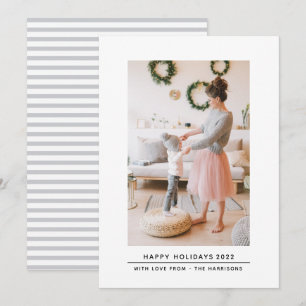 Cartão De Festividades Natal da Família Minimalista Simples Elegante