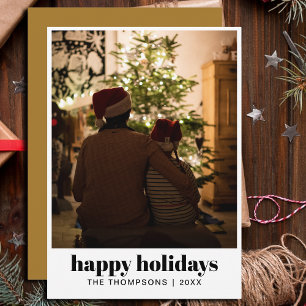Cartão De Festividades Natal da família minimalística na moda moderna