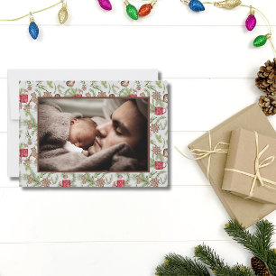 Cartão De Festividades Natal da Família Nordic Scandinavian Art One