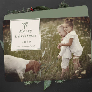 Cartão De Festividades Natal da família personalizada do Arco Coquette