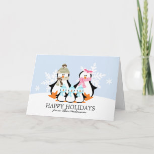 Cartão De Festividades Natal da Família Pinguim Militar