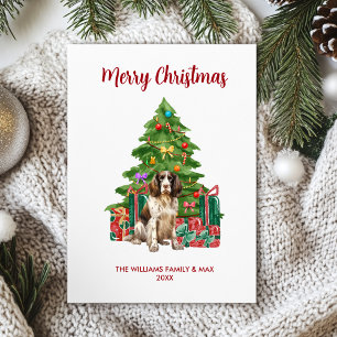 Cartão De Festividades Natal da família Spaniel Dog