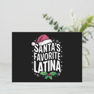 Cartão De Festividades Natal da Favorita do Papai Noel Latina Roupa Feia 