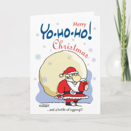 Cartão De Festividades Natal da feliz Yo-ho-ho… e uma garrafa da gemada!