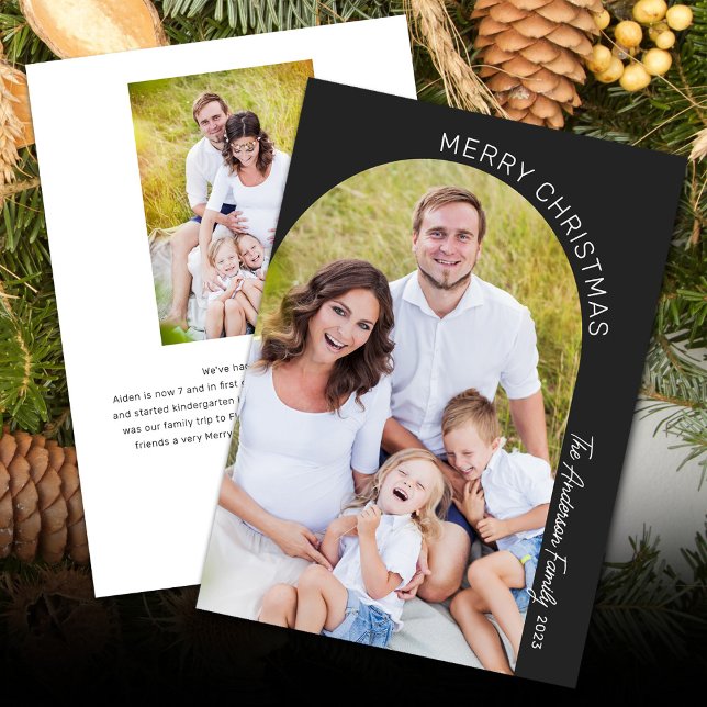 Cartão De Festividades Natal da Foto do Arch 2 Moderno Elegante (Criador carregado)