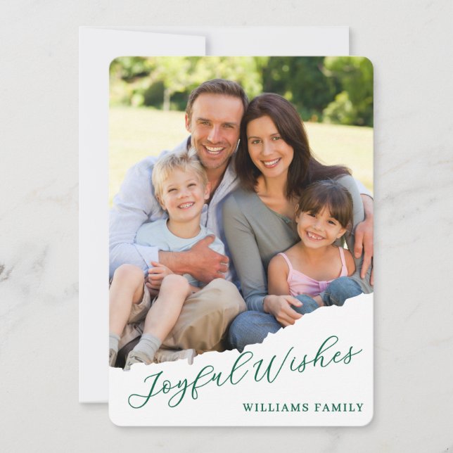 Cartão De Festividades Natal da Foto Moderna (Frente)