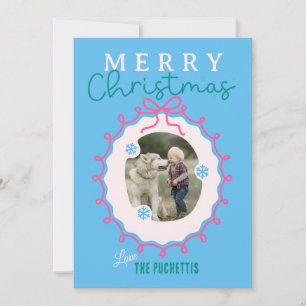 Cartão De Festividades Natal da Imagem Rosa Friso