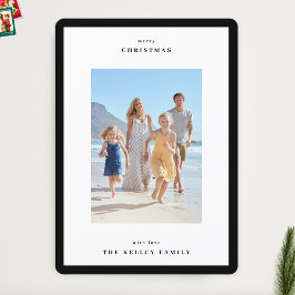 Cartão De Festividades Natal da Imagem Simples a Preto Moderno