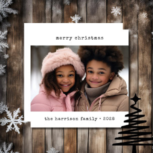 Cartão De Festividades Natal da máquina de escrever minimalista