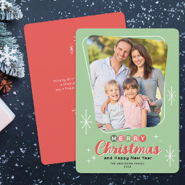 Cartão De Festividades Natal da Mensagem Moderna do Século Médio