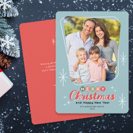 Cartão De Festividades Natal da Mensagem Moderna do Século Médio