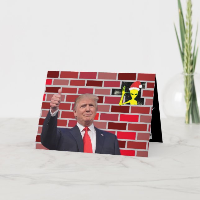 Cartão De Festividades Natal da Muralha de Trump (Frente)