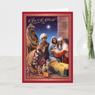 Cartão De Festividades Natal da Natividade Americana Africana