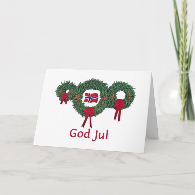 Cartão De Festividades Natal da Noruega 2 (Frente)