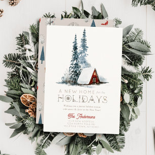 Cartão De Festividades Natal da Nova Casa da Cabina Vermelha Pequena