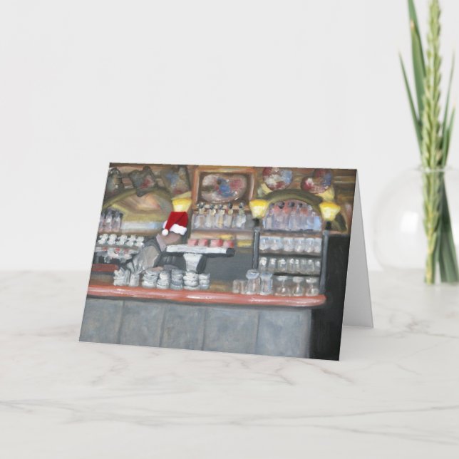 Cartão De Festividades Natal da paleta do La (Frente)