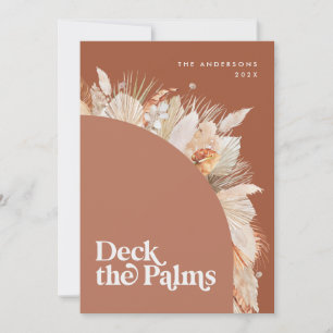 Cartão De Festividades Natal da palma botânica seca da boêmia, moderno