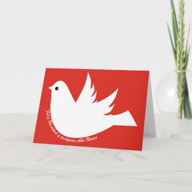 Cartão De Festividades Natal da pomba de Año Nuevo do próspero de Feliz (Frente)