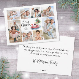 Cartão De Festividades Natal da praia de fotos tropicais de Santa Claus