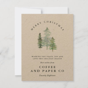 Cartão De Festividades Natal das empresas de floresta aquática