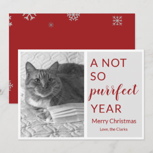 Cartão De Festividades Natal de 2020 não tão perfeito ano gato/pet engraç