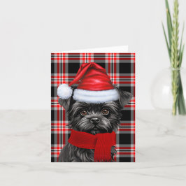Cartão De Festividades Natal de Affenpinscher Cachorro Vermelho Natal Nat