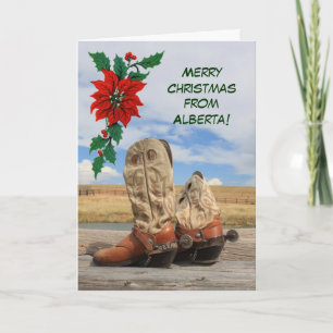 Cartão De Festividades Natal De Alberta Western Boot Holiday Card