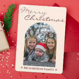 Cartão De Festividades Natal de Arch Rosa Moderno