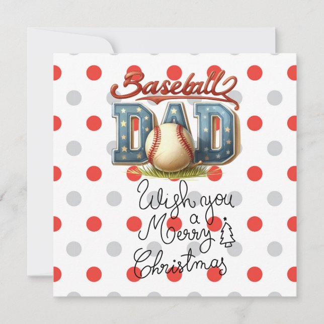 Cartão De Festividades Natal de baseball com presentes e bola (Frente)