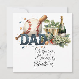 Cartão De Festividades Natal de baseball com presentes e bola