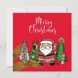 Cartão De Festividades Natal de baseball com presentes e bola