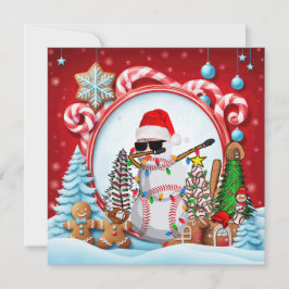 Cartão De Festividades Natal de baseball com presentes e bola